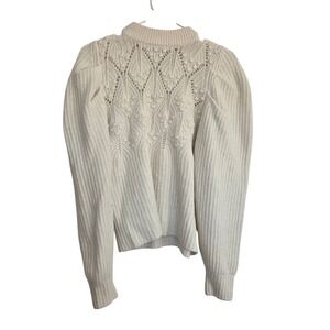 A New Day Cream Cable Knit Mock Neck Long Sleeve Sweater XS